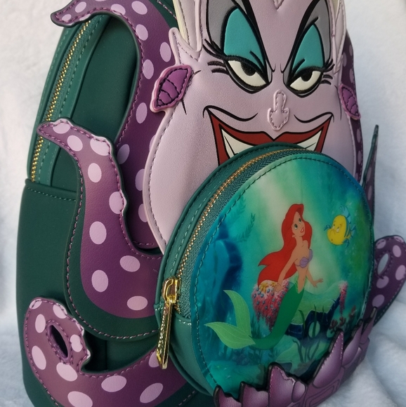 loungefly x Disney Ursula backpack + wallet - Picture 5 of 11